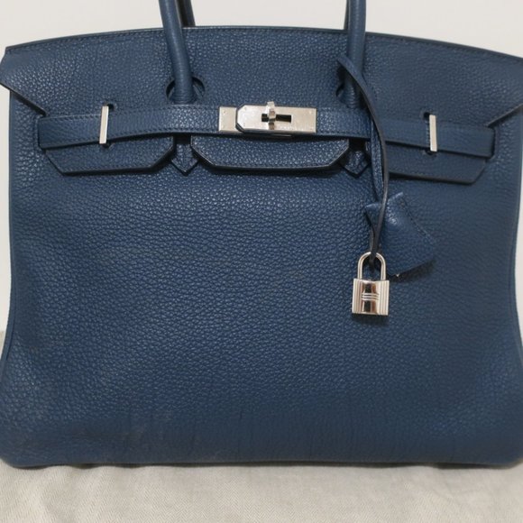HERMES BIRKIN 35CM BLUE DE MALT CLEMENCE LEATHER PALLADIUM HARDWARE 2009 - Picture 2 of 16